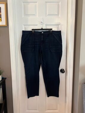 Terra & Sky Dark Blue Ankle Crop Stretch Jeans